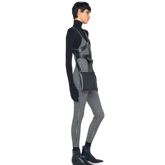 Norma Kamali Low Back Fara Slip Catsuit in Medium Houndstooth Medium New Womens - Picture 12 of 15